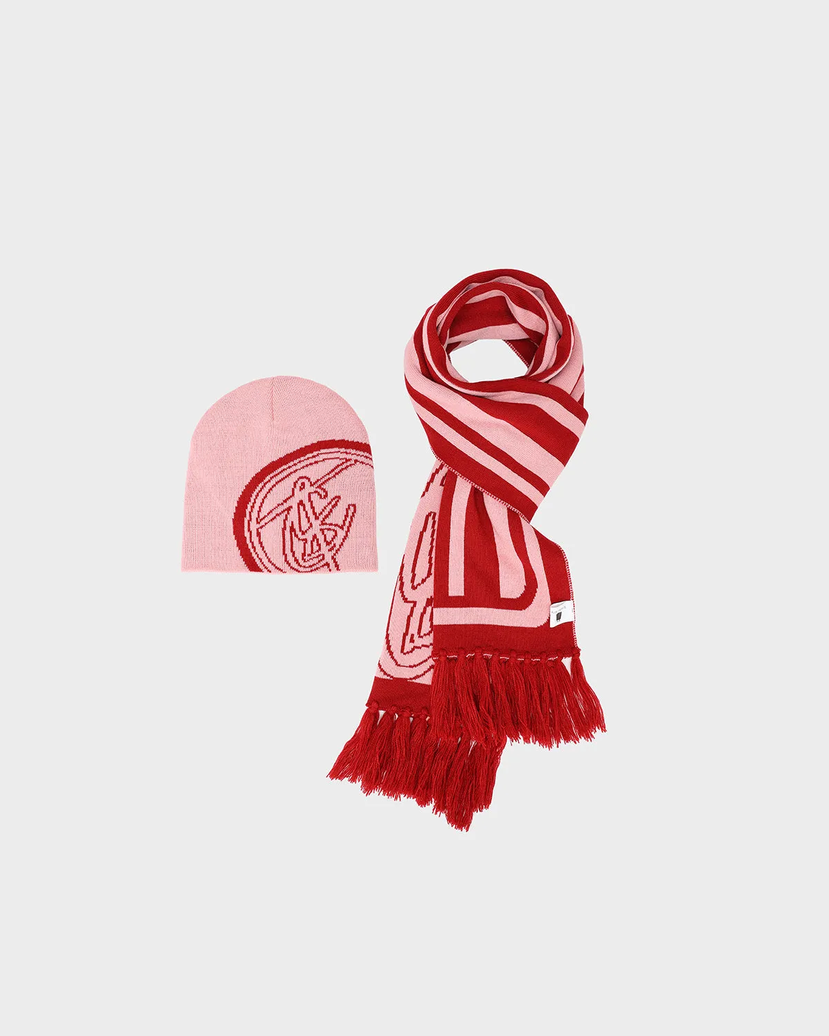 T&C Beanie Scarf Set in Pink