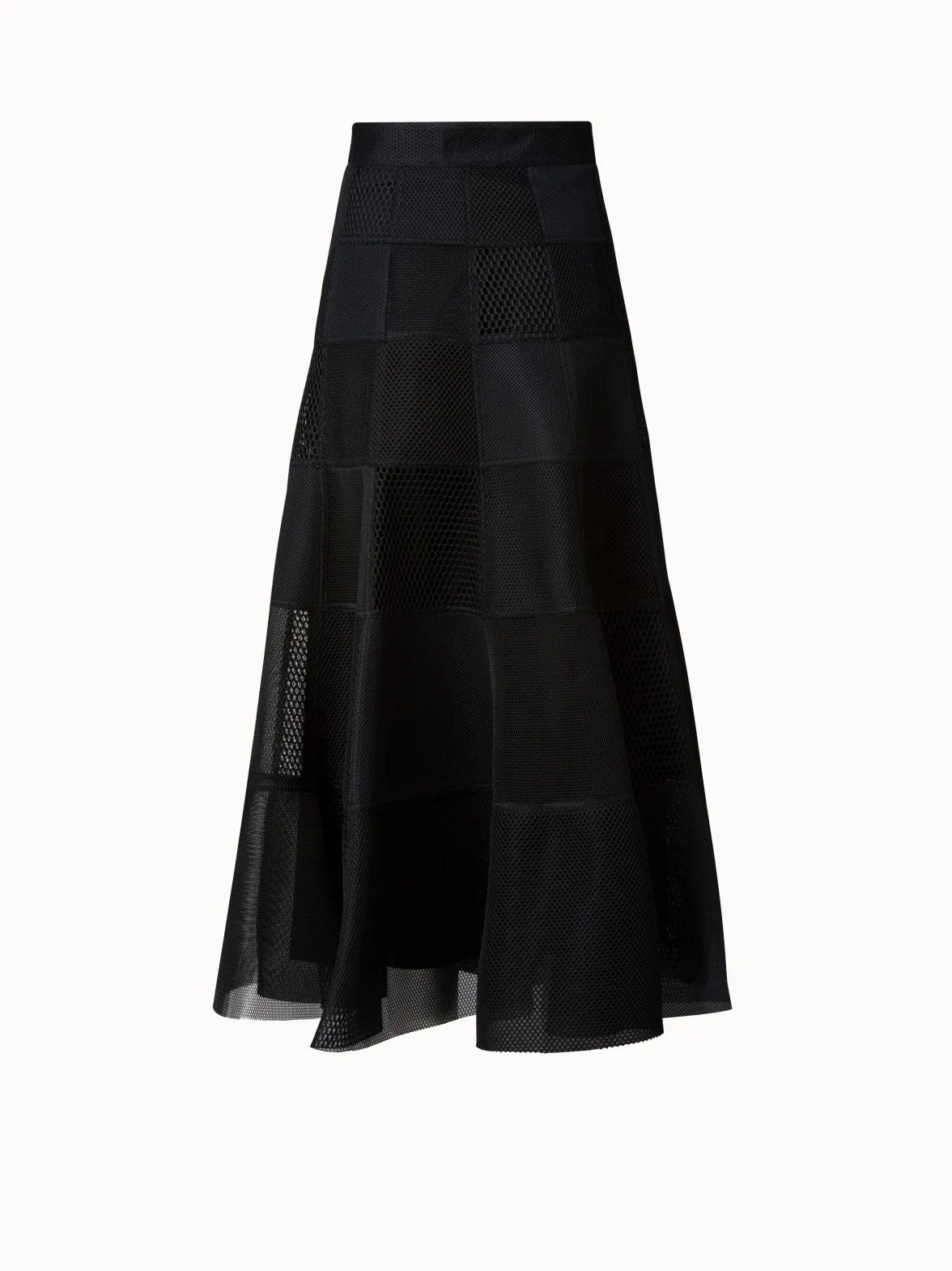 Techno Grid Patchwork Maxi Skirt