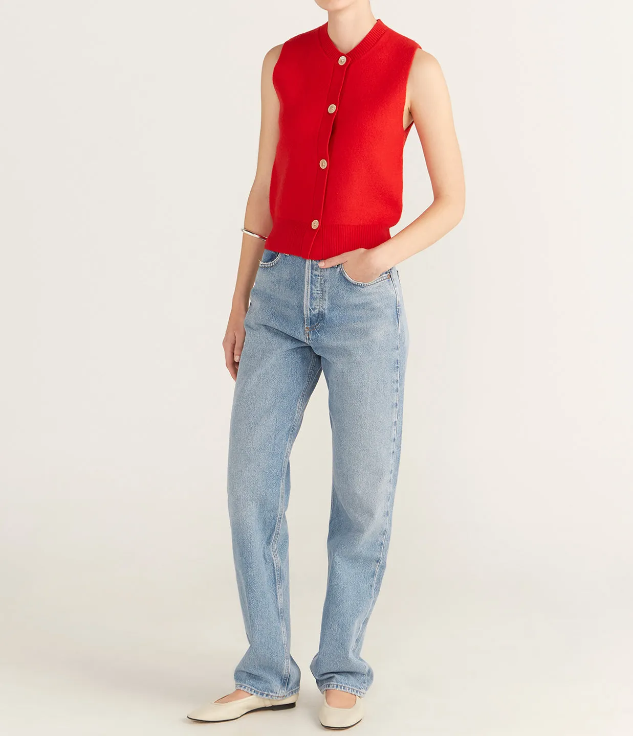 The Riley Vest in Red