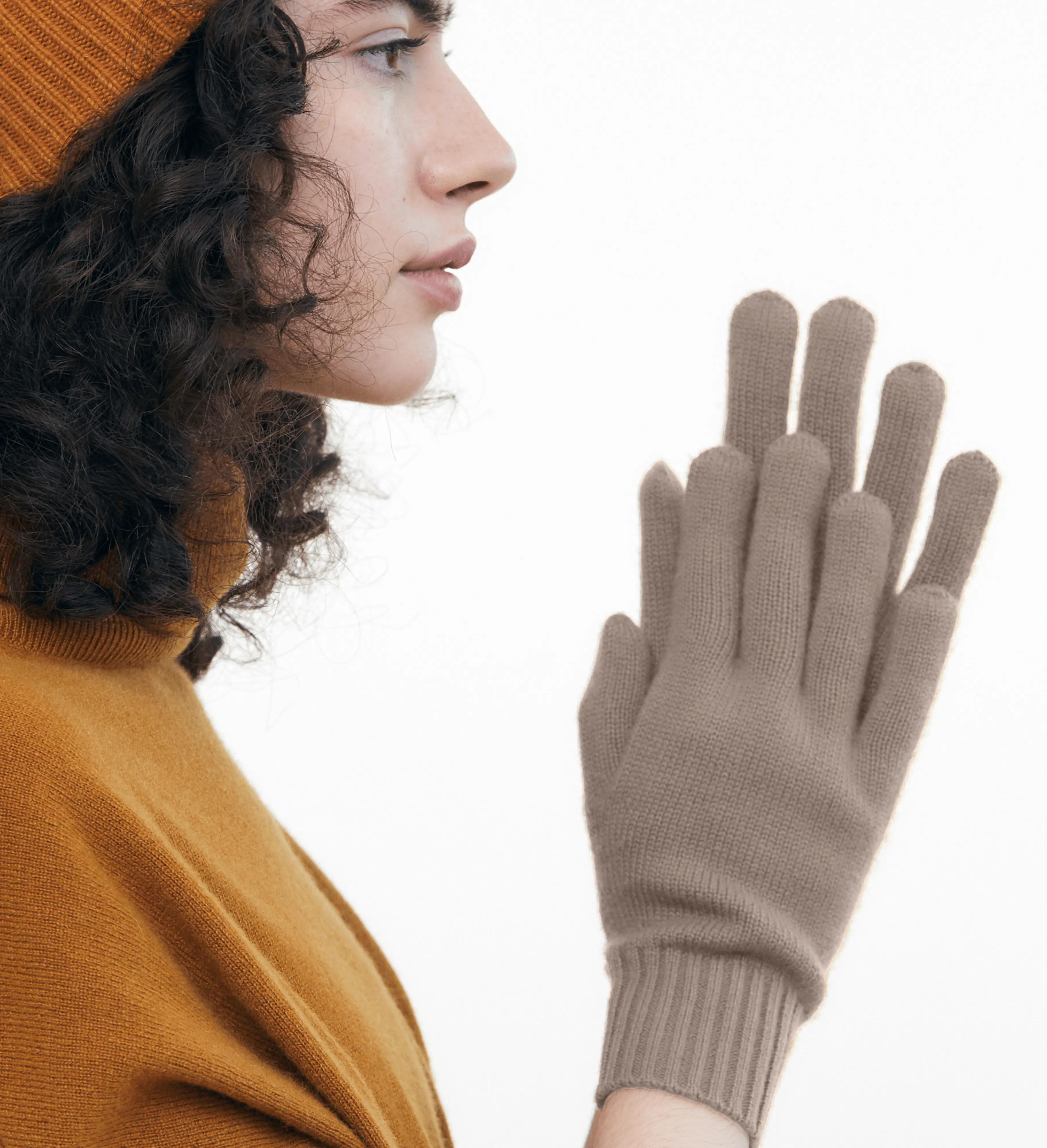 The Unisex Cashmere Plain Knit Gloves