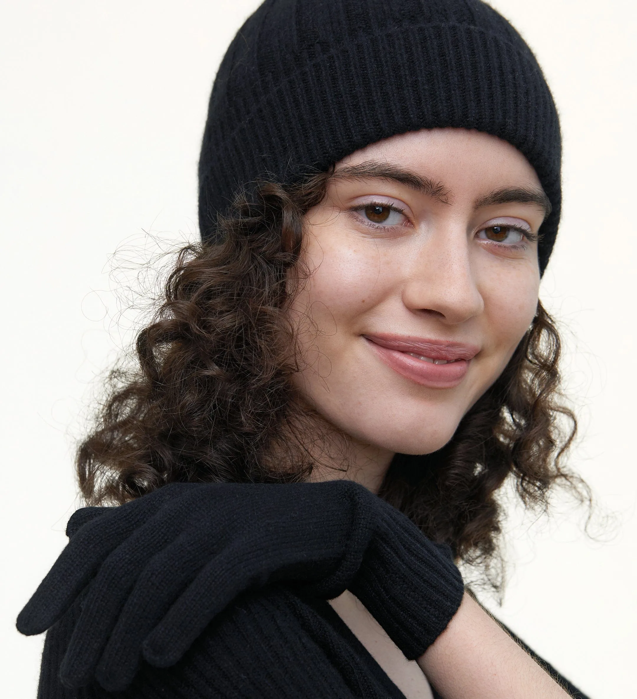 The Unisex Cashmere Plain Knit Gloves