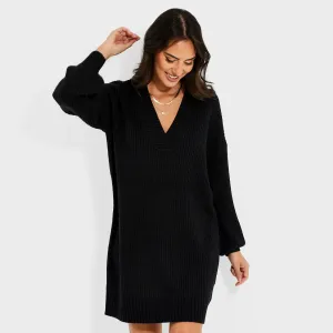 Threadbare Petite Ladies Knitted Neck Dress