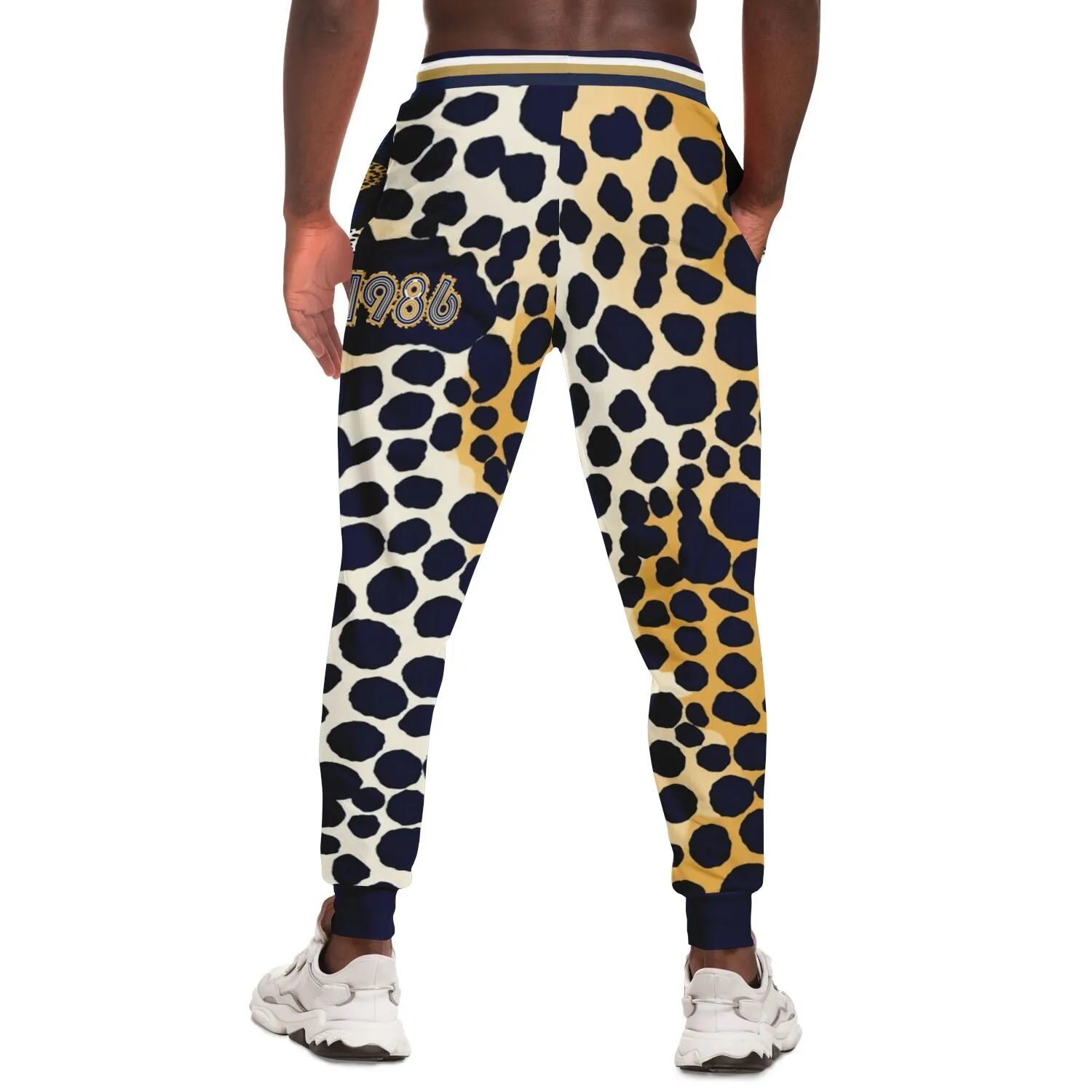 THS 1986 Blue Leopard Safari Eco-Poly Unisex Joggers