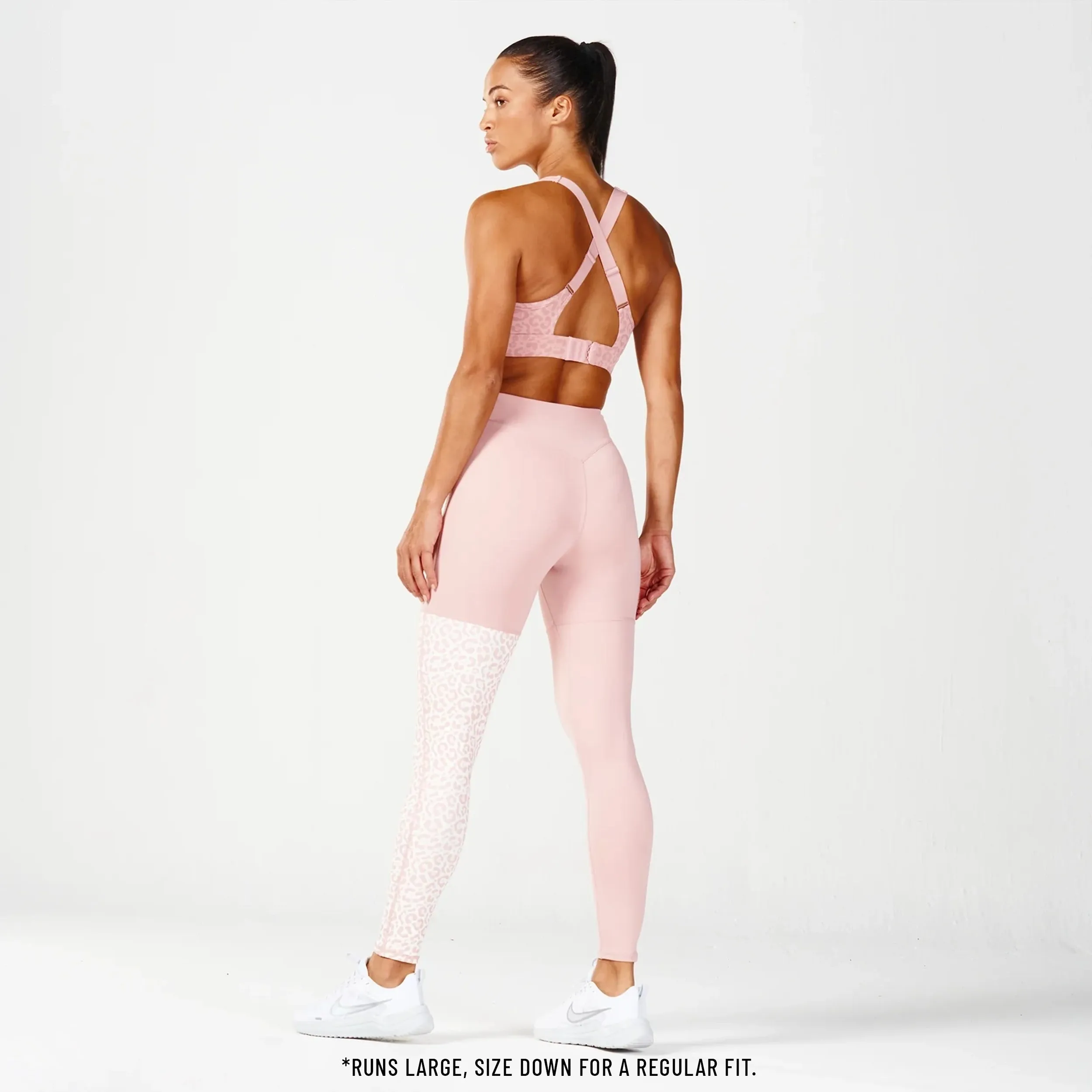 Untamed Colour Block Leggings 27" - Pale Mauve Print