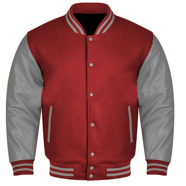 Varsity Jacket - Maroon Gray