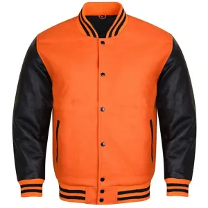 Varsity Jacket - Orange Black