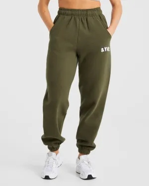 Varsity Oversized Joggers - Khaki