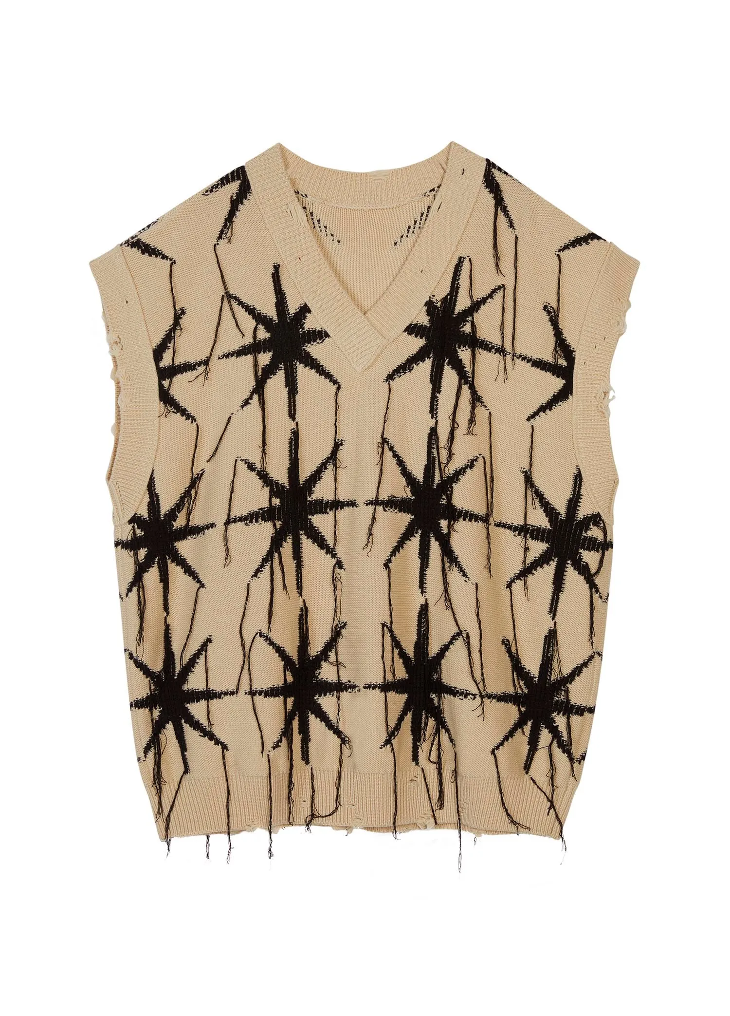 Vest / JNBY Loose Fit V-Neck Knitted Jacquard Vest