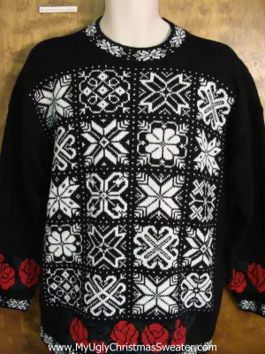 Vintage Style Classic Snowflakes Cute Xmas Sweater