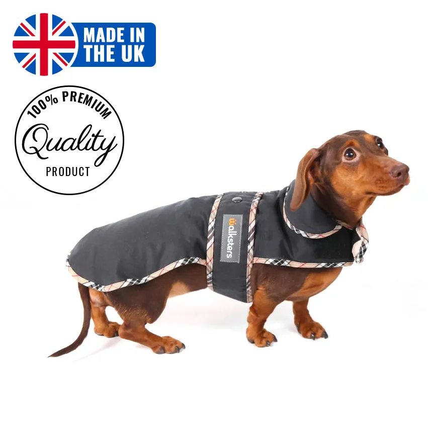 Walksters Dachshund Premium Wax Coat in Navy