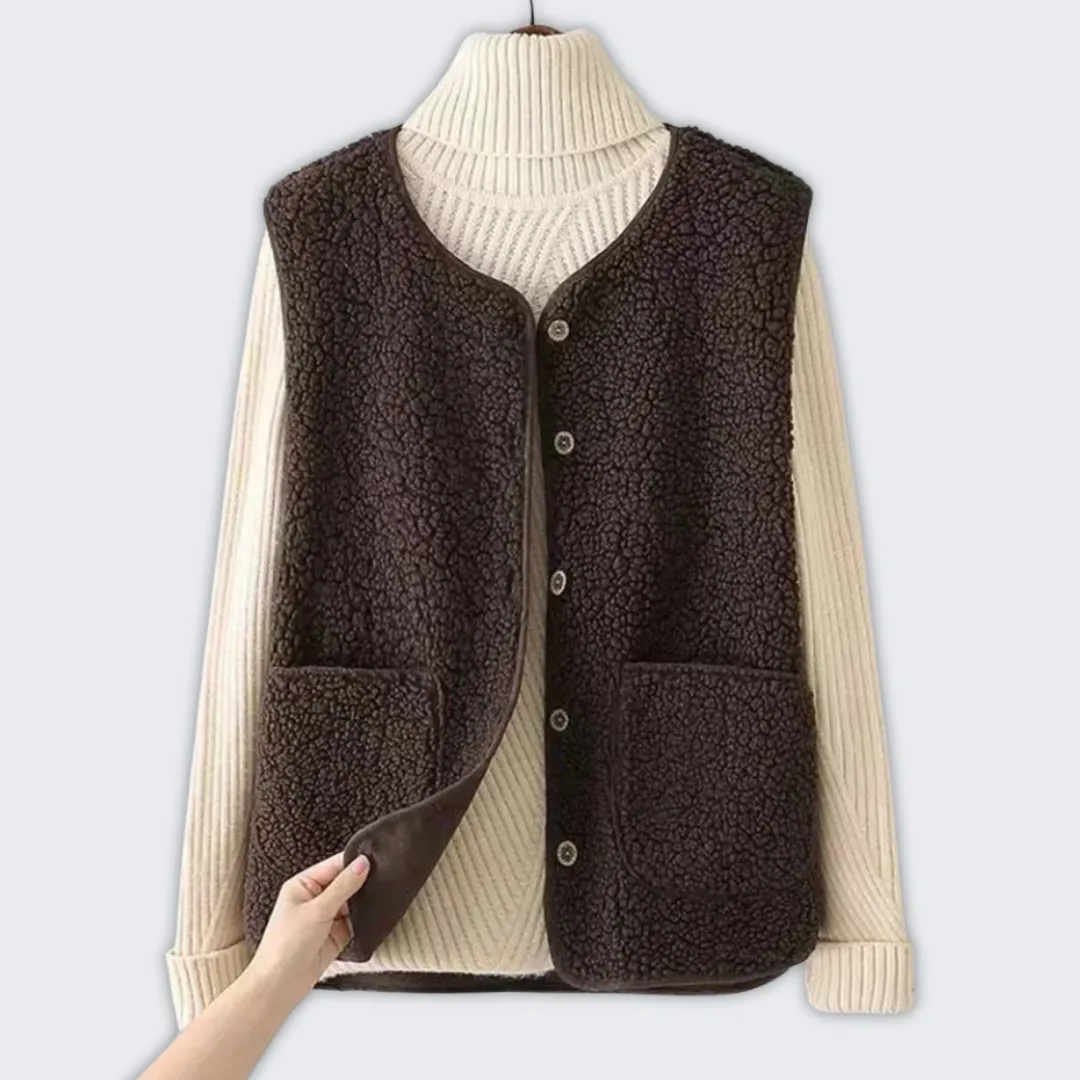 Warm Lambswool Blend Vest | Stylish Autumn Cardigan for Layering