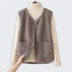 Warm Lambswool Blend Vest | Stylish Autumn Cardigan for Layering