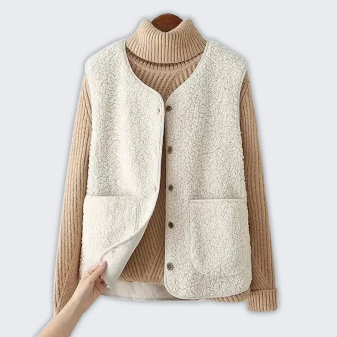 Warm Lambswool Blend Vest | Stylish Autumn Cardigan for Layering