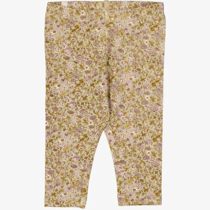 Wheat - Jersey Leggings- Fossil flowers