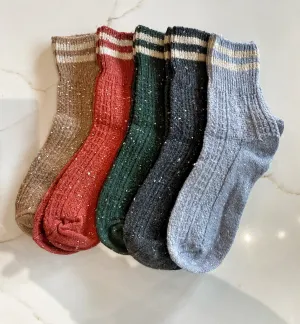 Winter Striped Crew Sock