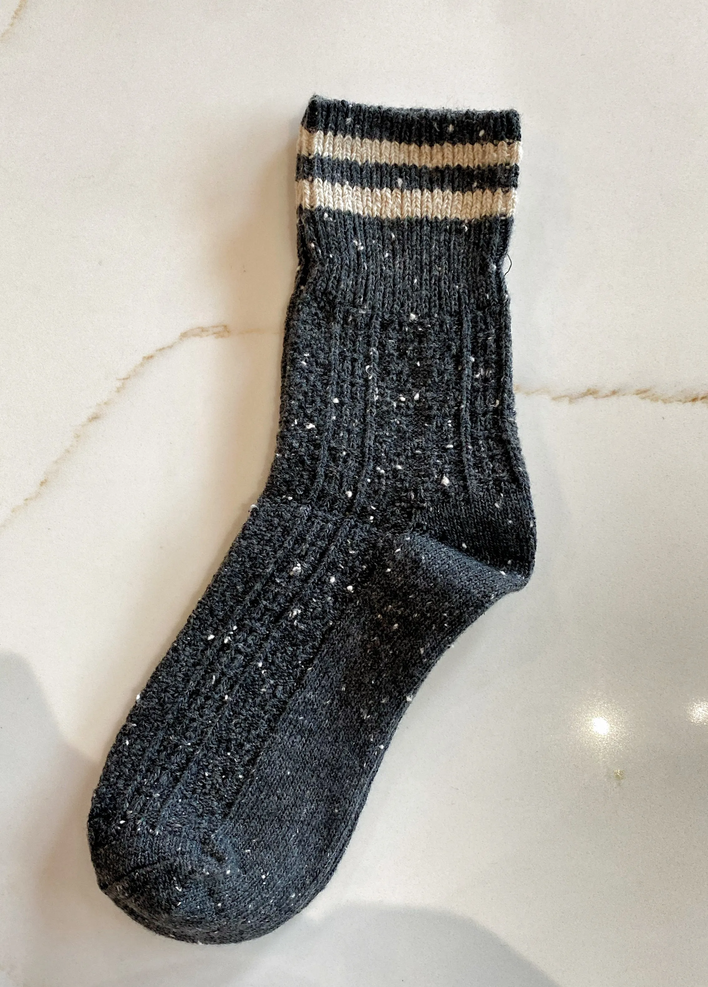 Winter Striped Crew Sock