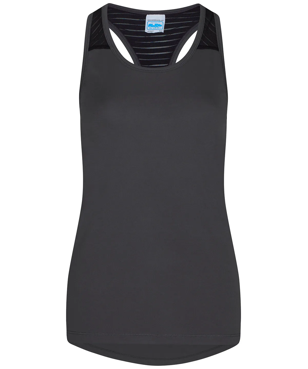 Womens cool smooth workout vest | Charcoal/Black