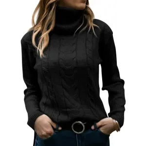 Women's Elegant Cotton Turtleneck Pullover Sweater | Ideal for Autumn/Winter