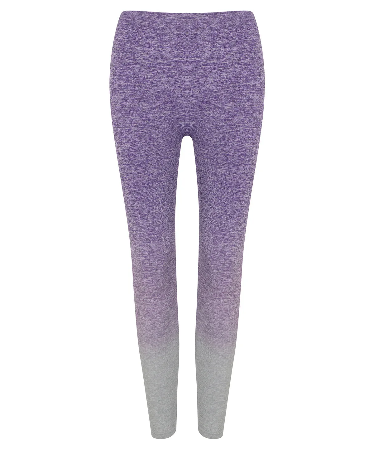 Womens seamless fade out leggings | Purple/Light Grey Marl