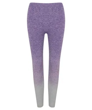 Womens seamless fade out leggings | Purple/Light Grey Marl