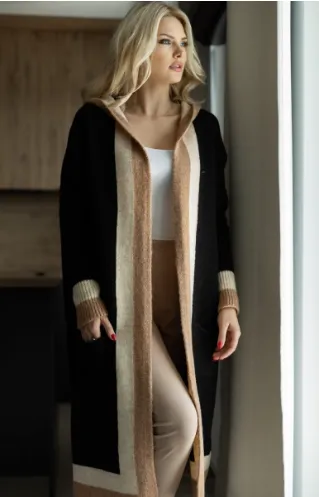 Women's Stylish Open Front Colour-Blocking Knitwear Cardigan | Ideal for Autumn/Winter