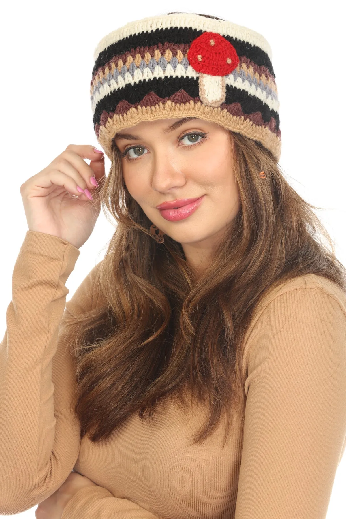 Woolen Motif Crocheted Headband