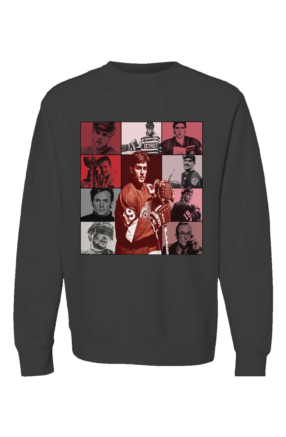 Yzerman Era's Red Grid Premium Heavyweight Crewneck